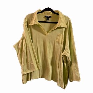 Denim & Co. Light Green Polo Down Shirt